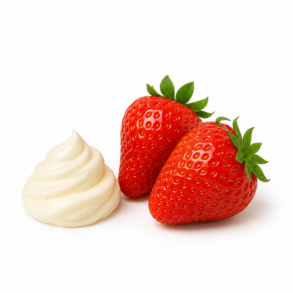 Strawberry Cream Fragrance Oil with a sweet fruity and creamy aroma, blending juicy strawberry and smooth cream notes for a delicious, long-lasting scent ideal for candles, soaps, perfumes, and personal care products.