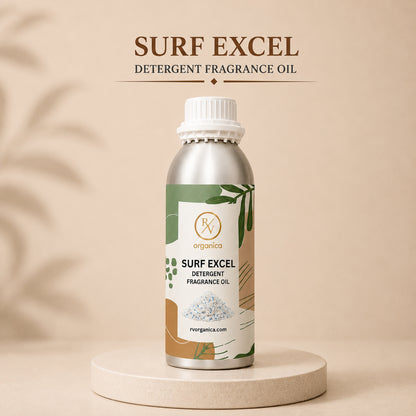 Surf Excel Detergent Fragrance Oil with a fresh clean and laundry-inspired aroma, offering a crisp, long-lasting fragrance ideal for detergents, fabric care, soaps, candles, and home fragrance products.