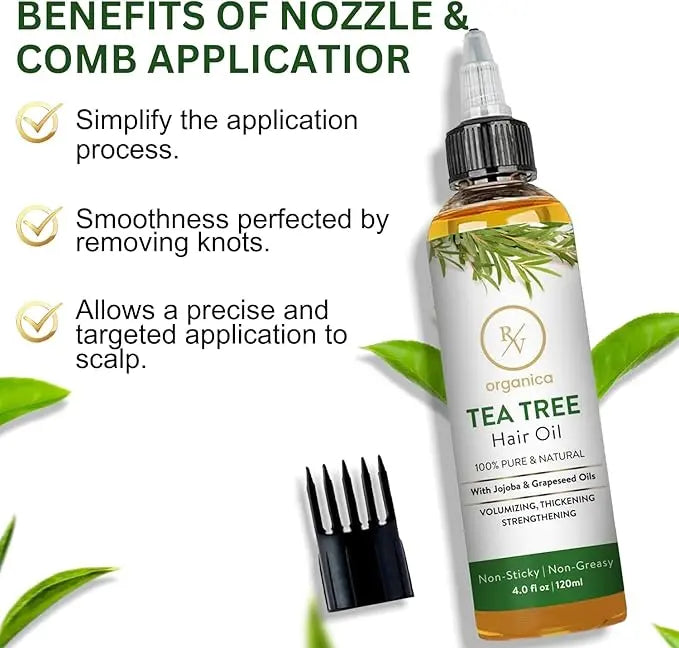 Tea tree oil for dandruff and scalp care by RV Organica