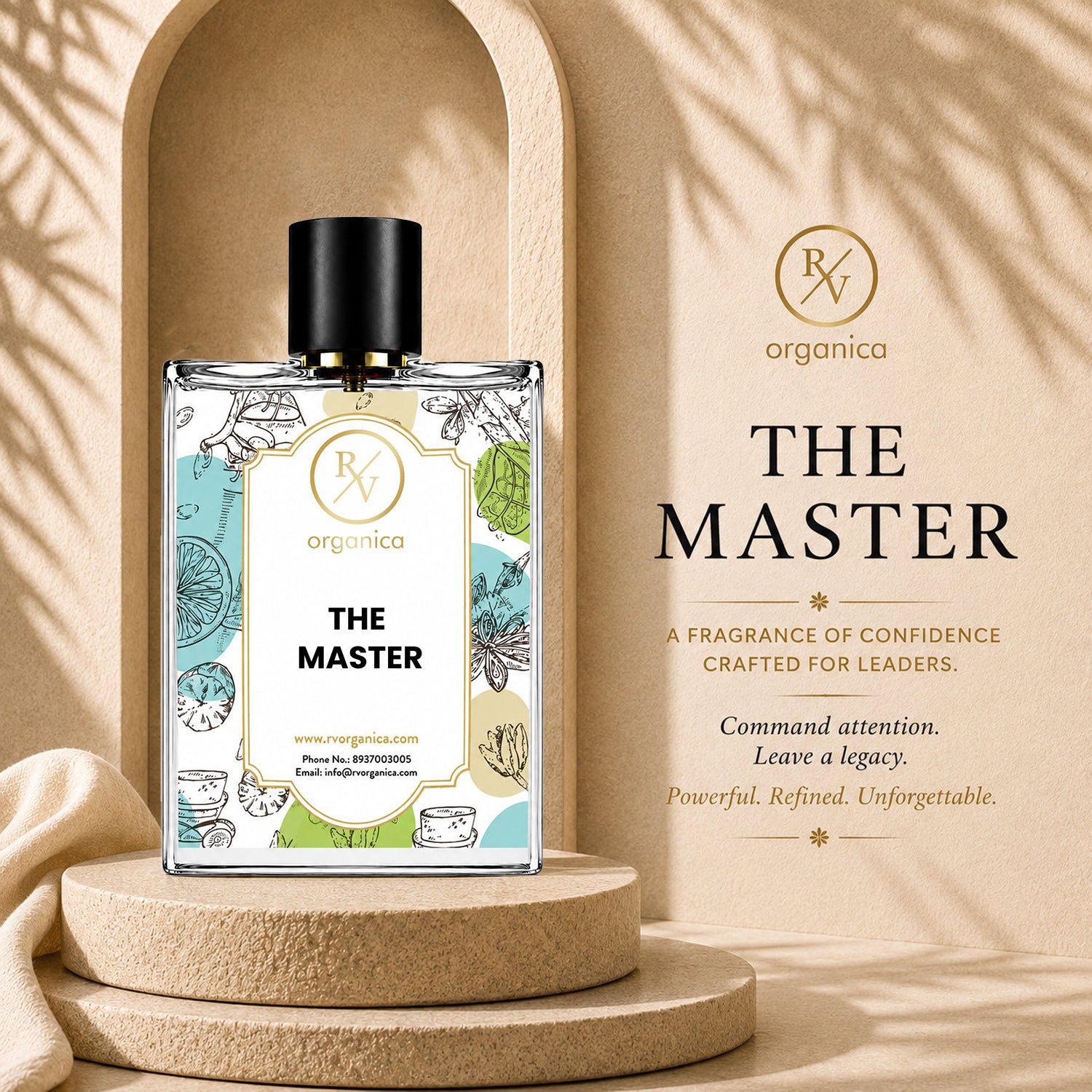 RV Organica The Master Inspired Fragrance premium perfume bottle with elegant packaging and long-lasting luxury fragrance.