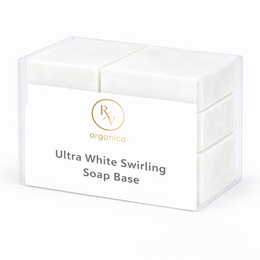 Ultra white swirling soap base for melt and pour handmade soap making, bright white base ideal for swirl designs and DIY skincare soaps