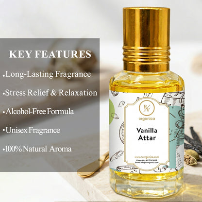 Vanilla Attar key features long lasting sweet vanilla aroma alcohol free attar for men and women