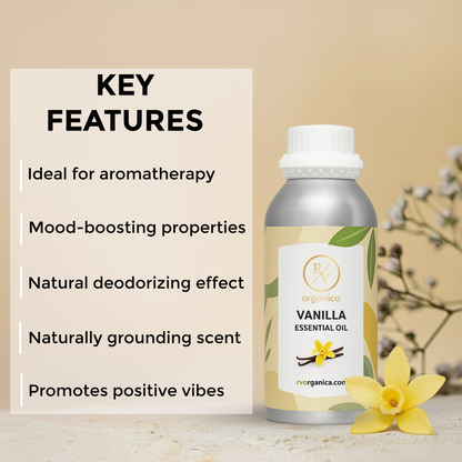 Vanilla Essential Oil key features for aromatherapy relaxation and natural wellness