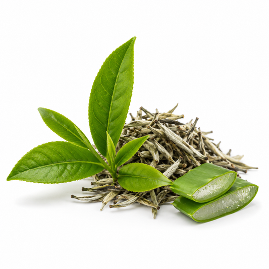White Tea & Aloe Fragrance Oil with a fresh green and soothing aroma, blending delicate white tea and refreshing aloe notes for a clean, elegant, and long-lasting scent ideal for candles, soaps, perfumes, and personal care products. - second image